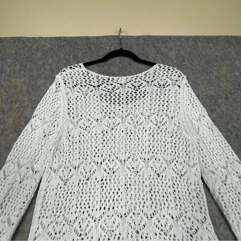 Coldwater Creek Open Knit Feminine Boho Casual Every Day Tunic Top - Sz L/14